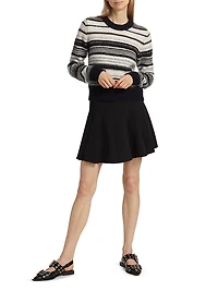 Striped Alpaca-Blend Crewneck Sweater