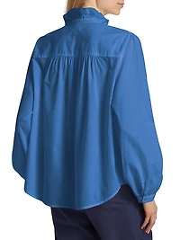 Nicholson Cotton Ruffle-Neck Shirt