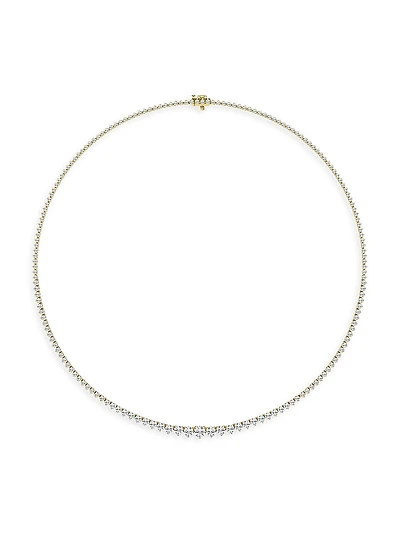 14K Yellow Gold & Natural Diamond Riviera Necklace/5.00-15.00 TCW