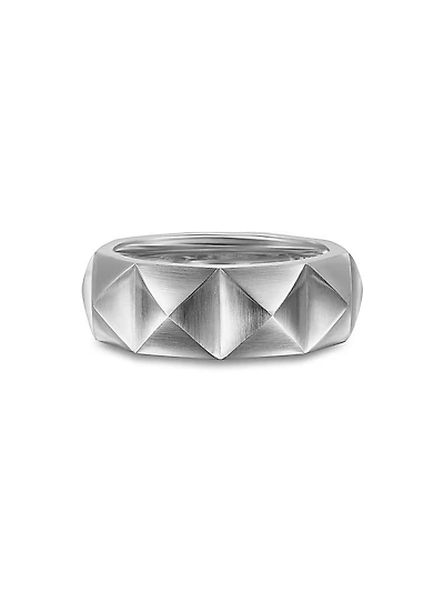 Pyramid Band Ring Sterling Silver, 8MM