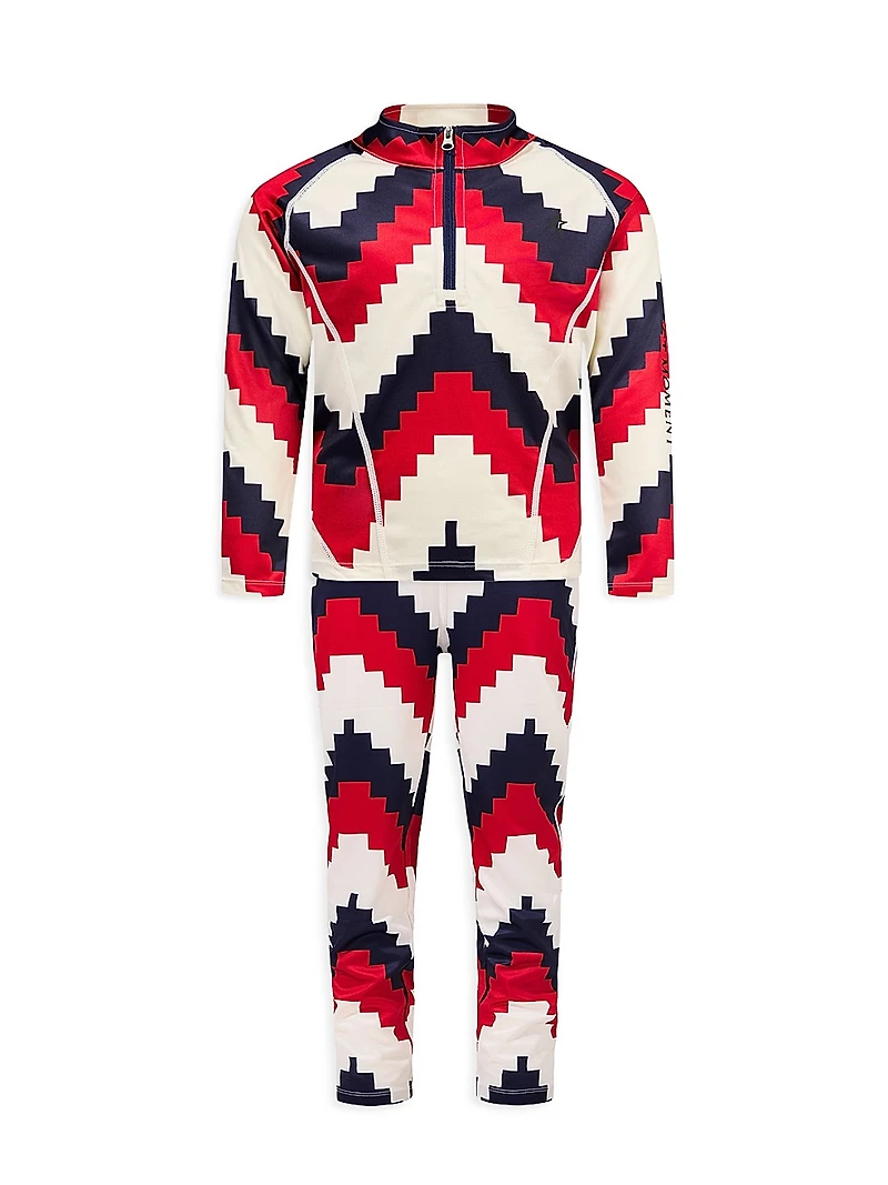 Little Kid's & Chevron Thermal Joggers