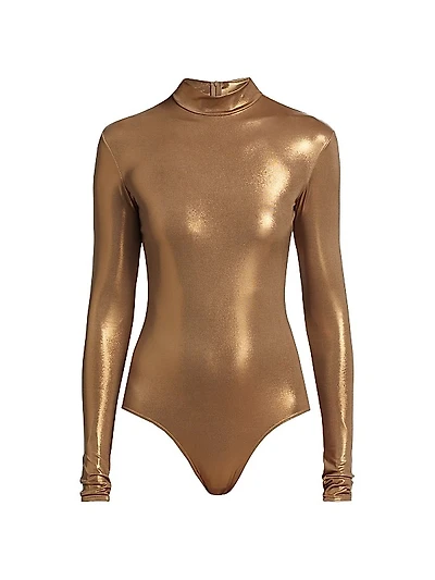Metallic Coated Jersey Bodysuit