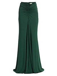 Ruched Jersey Maxi-Skirt