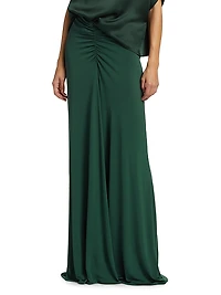 Ruched Jersey Maxi-Skirt