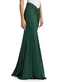 Ruched Jersey Maxi-Skirt