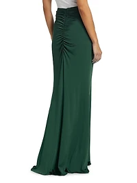 Ruched Jersey Maxi-Skirt