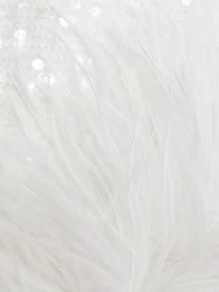 Sequin Ostrich-Feather Shift Dress