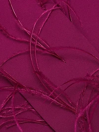 Feather-Trimmed Stretch Maxi-Dress