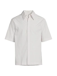Striped Cotton Button-Front Short-Sleeve Shirt