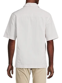 Striped Cotton Button-Front Short-Sleeve Shirt