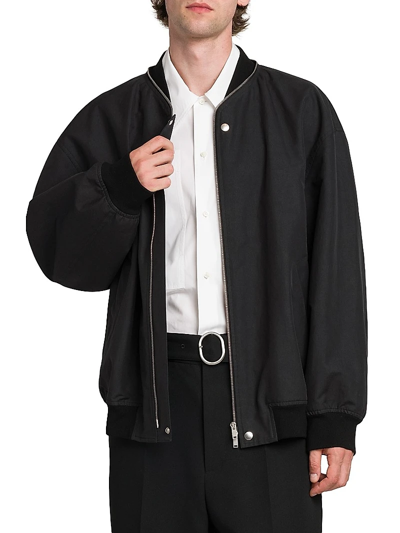 Cotton Zip-Up Blouson Jacket