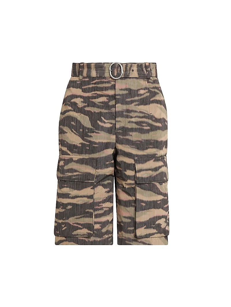 Camouflage Belted Shorts