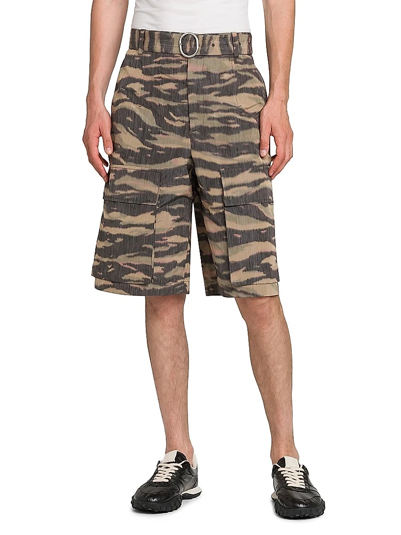 Camouflage Belted Shorts
