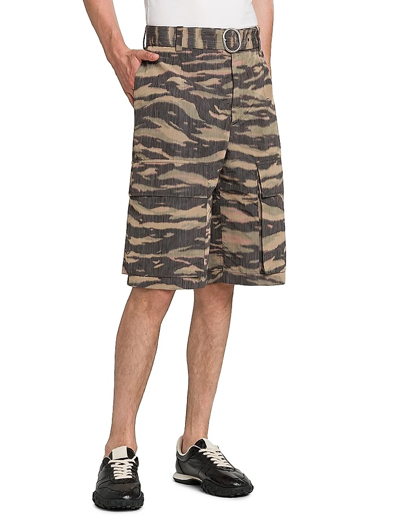 Camouflage Belted Shorts