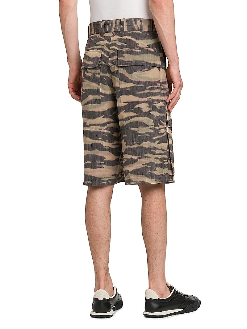 Camouflage Belted Shorts