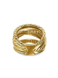 Crossover Trio Four Row Ring 18K Yellow Gold