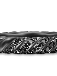 Sculpted Cable Band Ring Black Titanium