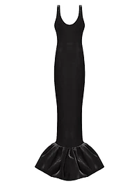 Pualo Silk Trumpet-Hem Gown