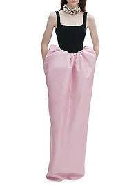 Pan Silk Colorblocked Gown