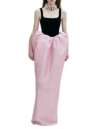 Pan Silk Colorblocked Gown