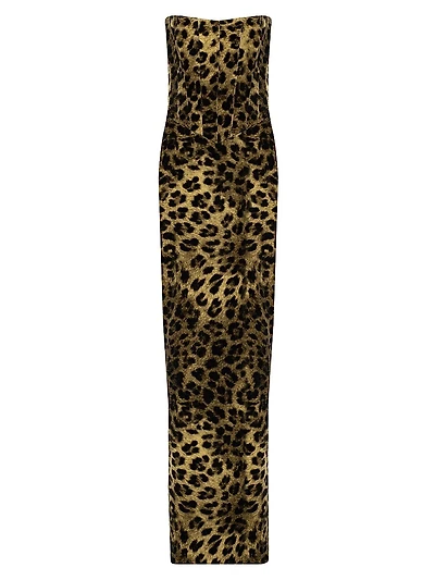 Ambra Leopard Corset Maxi Dress