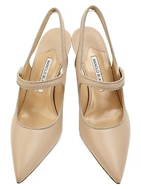 Camparisli 90MM Leather Slingback Mary Jane Pumps