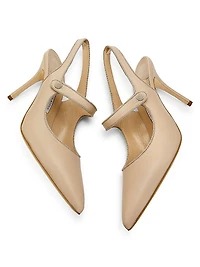 Camparisli 90MM Leather Slingback Mary Jane Pumps