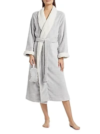 Plush Sherpa Robe & Sleep Mask Set