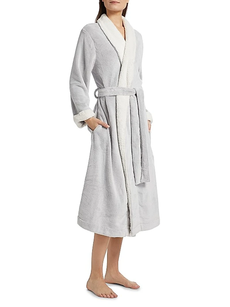 Plush Sherpa Robe & Sleep Mask Set