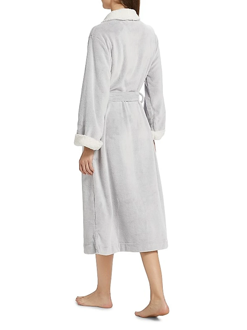 Plush Sherpa Robe & Sleep Mask Set