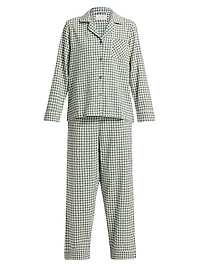 Seersucker Gingham Full-Length Pajamas