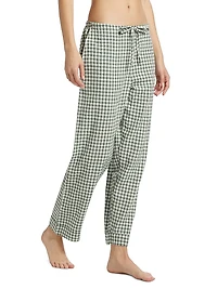 Seersucker Gingham Full-Length Pajamas