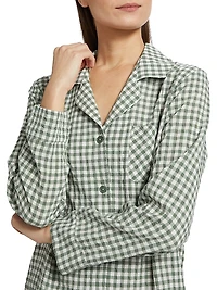 Seersucker Gingham Full-Length Pajamas