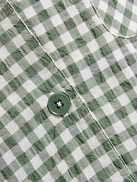 Seersucker Gingham Full-Length Pajamas