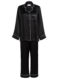 Sylvie Silk Long-Sleeve Pajama Set