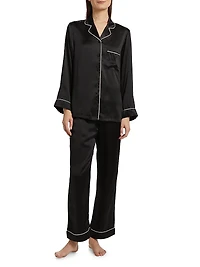 Sylvie Silk Long-Sleeve Pajama Set