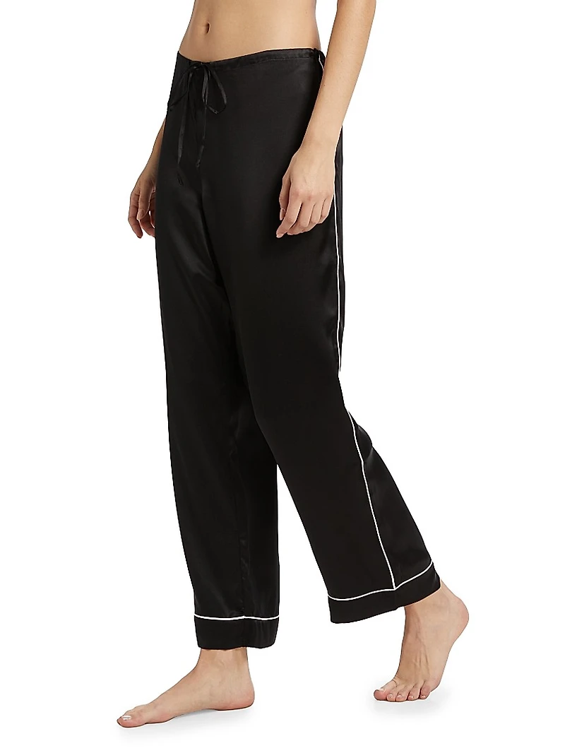 Sylvie Silk Long-Sleeve Pajama Set
