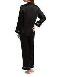 Sylvie Silk Long-Sleeve Pajama Set