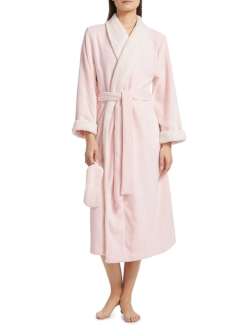 Plush Sherpa Robe & Sleep Mask Set