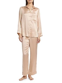 Audrey Silk Long-Sleeve Pajama Set