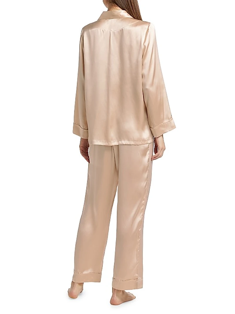 Audrey Silk Long-Sleeve Pajama Set