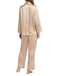 Audrey Silk Long-Sleeve Pajama Set