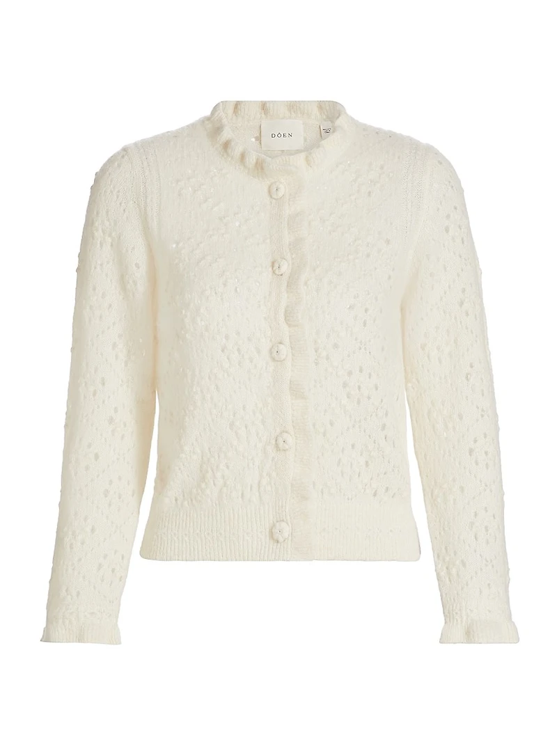 Claudie Alpaca-Blend Crewneck Cardigan