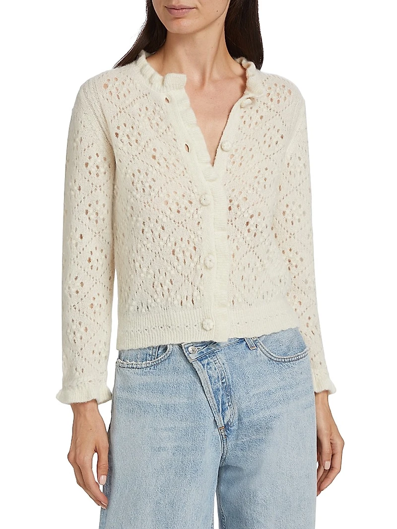 Claudie Alpaca-Blend Crewneck Cardigan