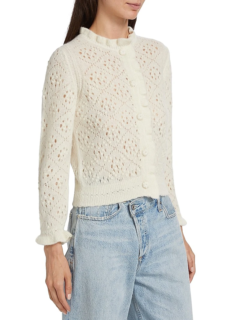 Claudie Alpaca-Blend Crewneck Cardigan