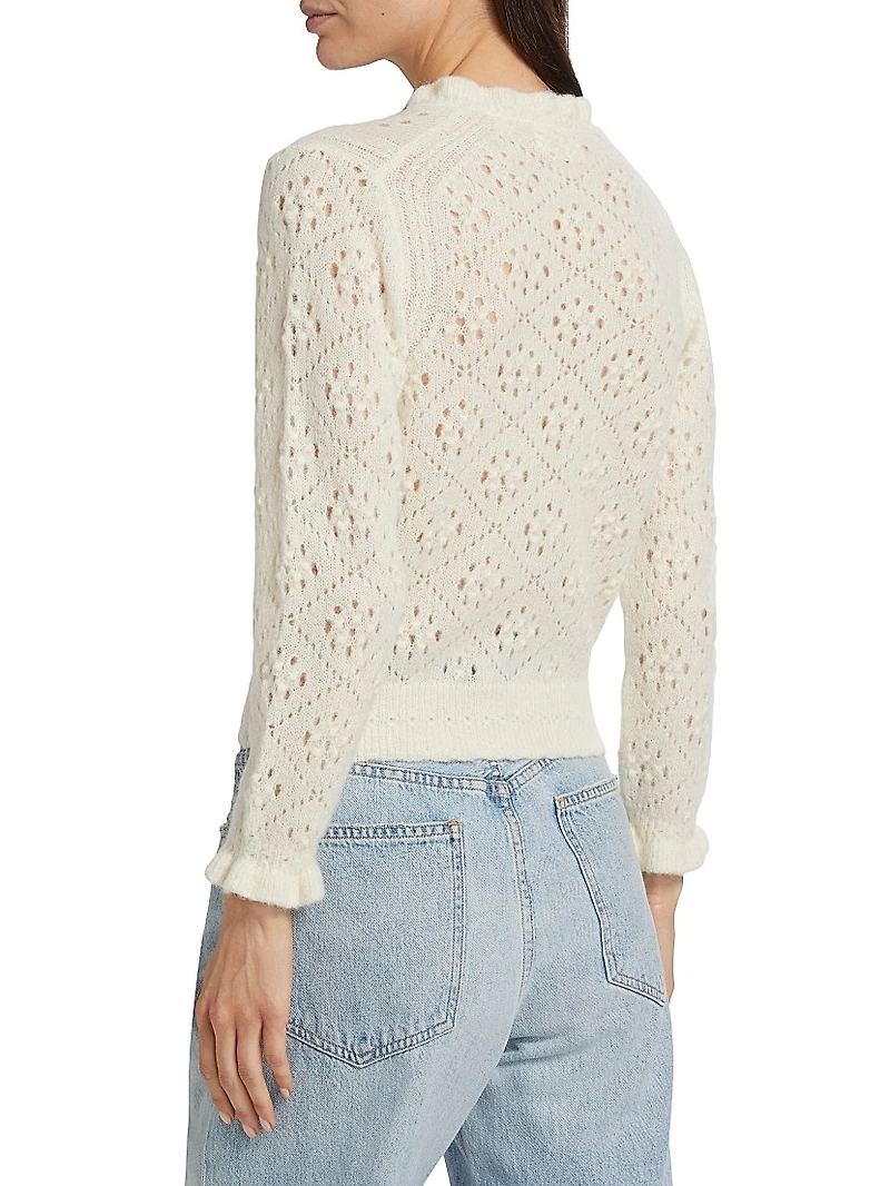 Claudie Alpaca-Blend Crewneck Cardigan
