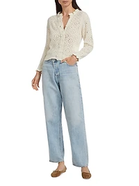 Claudie Alpaca-Blend Crewneck Cardigan