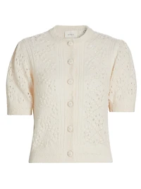 Mirabelle Alpaca-Blend Short-Sleeve Cardigan