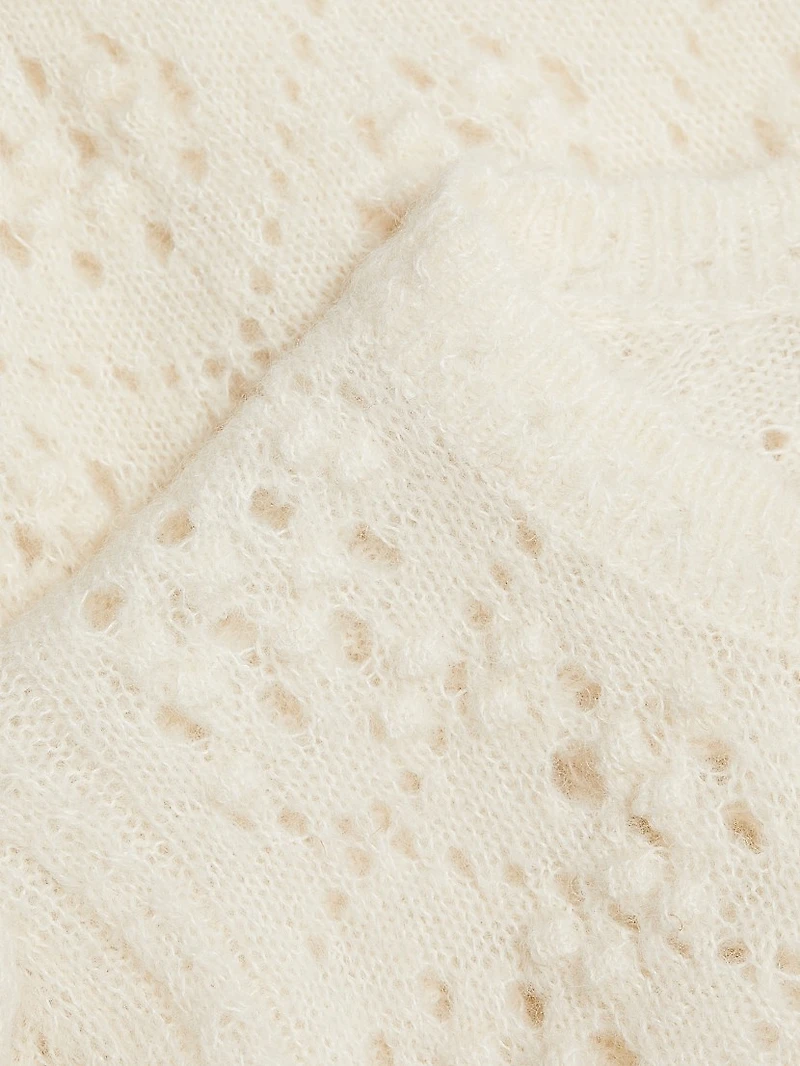 Mirabelle Alpaca-Blend Short-Sleeve Cardigan