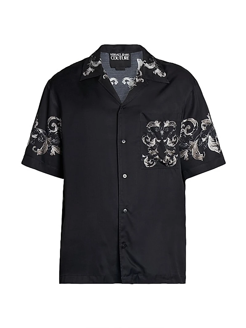 Baroque Short Sleeve Button-Front Shirt